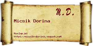 Micsik Dorina névjegykártya