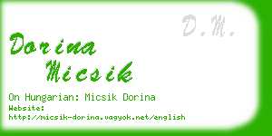 dorina micsik business card